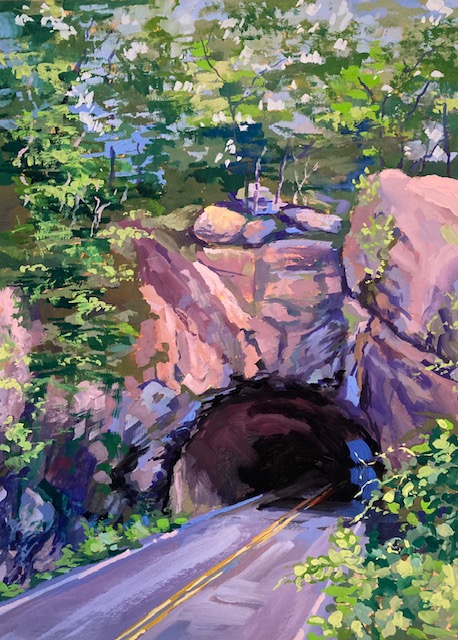 Grant, Skyline Drive, Mary's Rock Tunnel, 11x8 Gouache