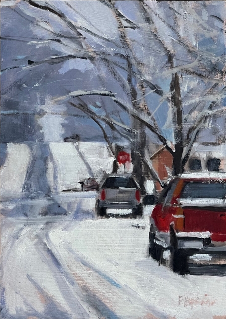 Hipschen, Truck in Snow, 7" x 5" Oil