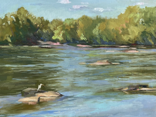 Howard, Heron, 9" x 12" Oil