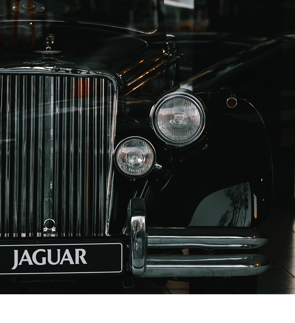 a very old jaguar car