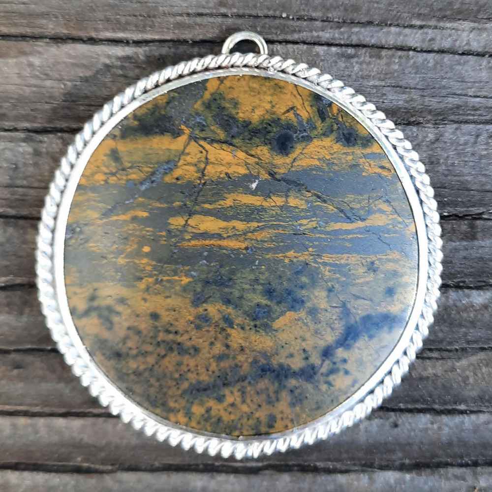 JPn011a Jasper and Silver Pendant