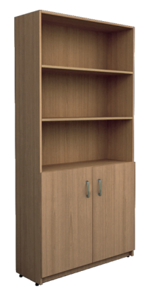 Librero vertical con puertas inferiores