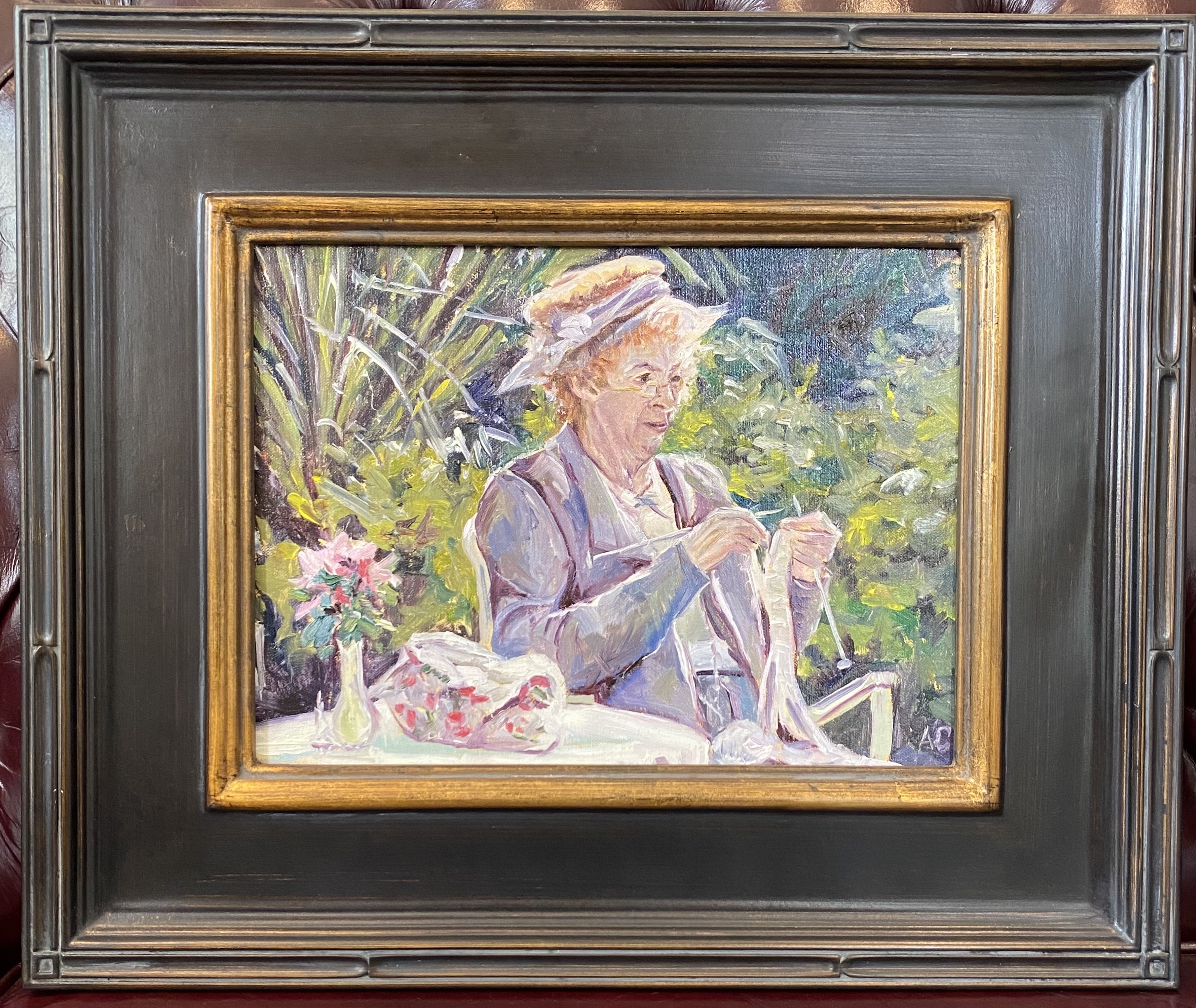 Miss Marple in her Garden
Oil	
9” X 12”
$275.
