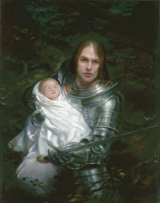 A Father's Love
20" x 16"  Oil on Panel 2004
Uther and Arthur Pendragon
private collection
