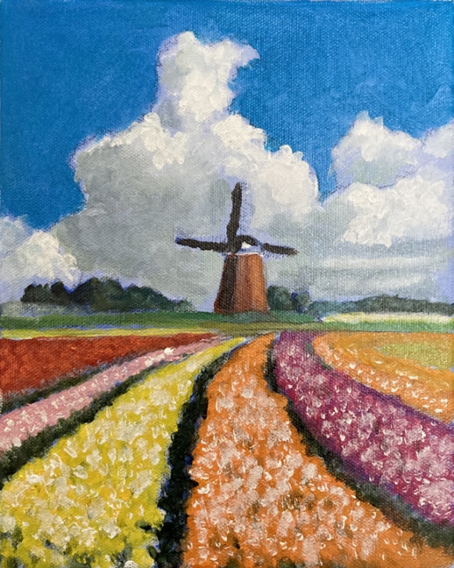 Wind and Bulbs, 10" x 8" Oil