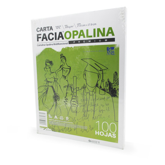 PAPEL OPALINA CARTULINA CARTA
225 GRS, C/ 97% DE BLANCURA, PAQ 100
ARTÍCULO: PAPEL PAQUETE ABIERTO
TIPO: OPALINA
COLOR: BLANCO
TAMAÑO: CARTA
MARCA: COPAMEX