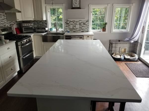 So with offering our fire collection of cabinetry from the basics to a custom color from the Sherman-Williams collection here is our selection of the following counter tops in different photos for your review.