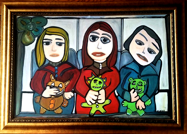 Title: Waiting Room. 30 x 42. Paint on canvas. All artwork copyrighted© $500.00