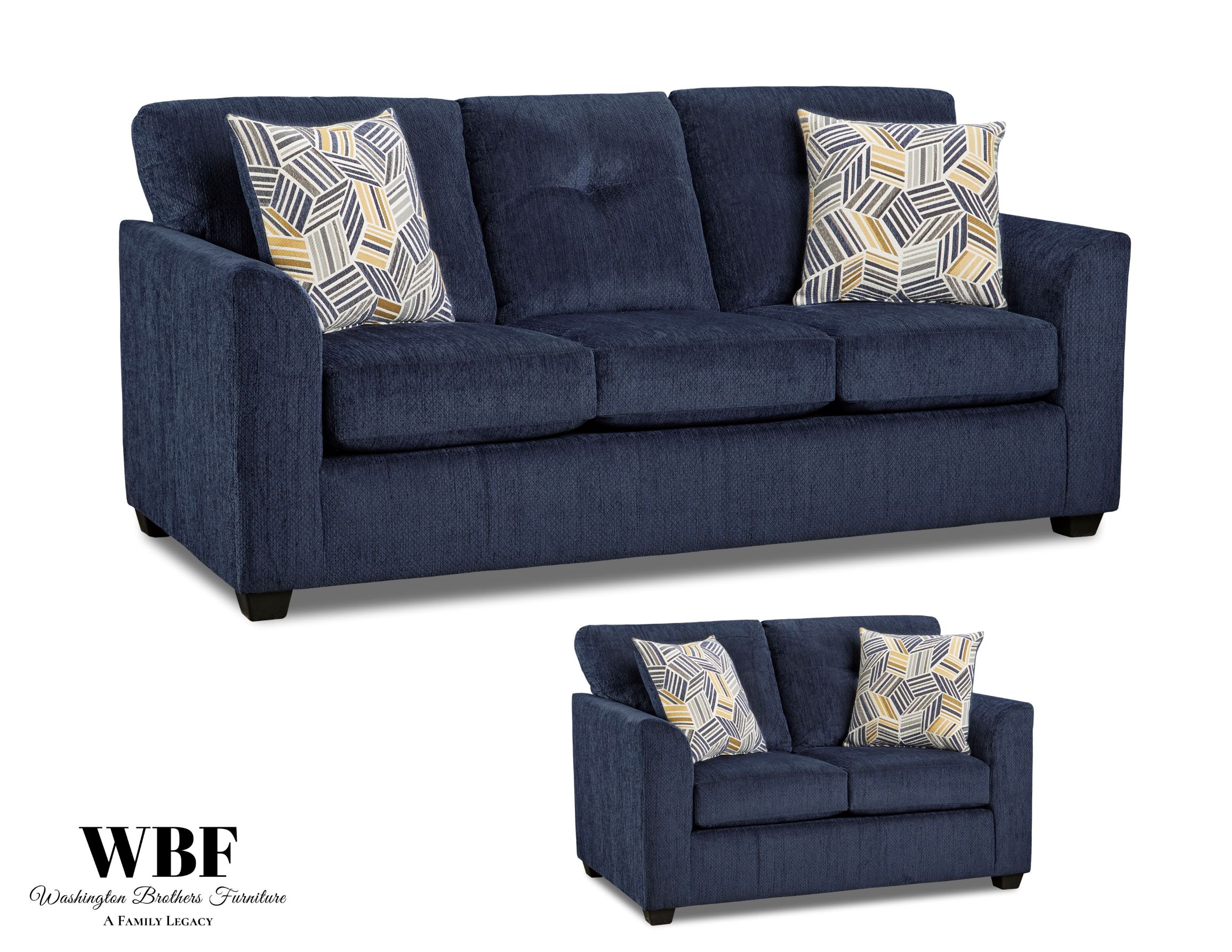 3000 Kennedy Sofa and Loveseat in Navy