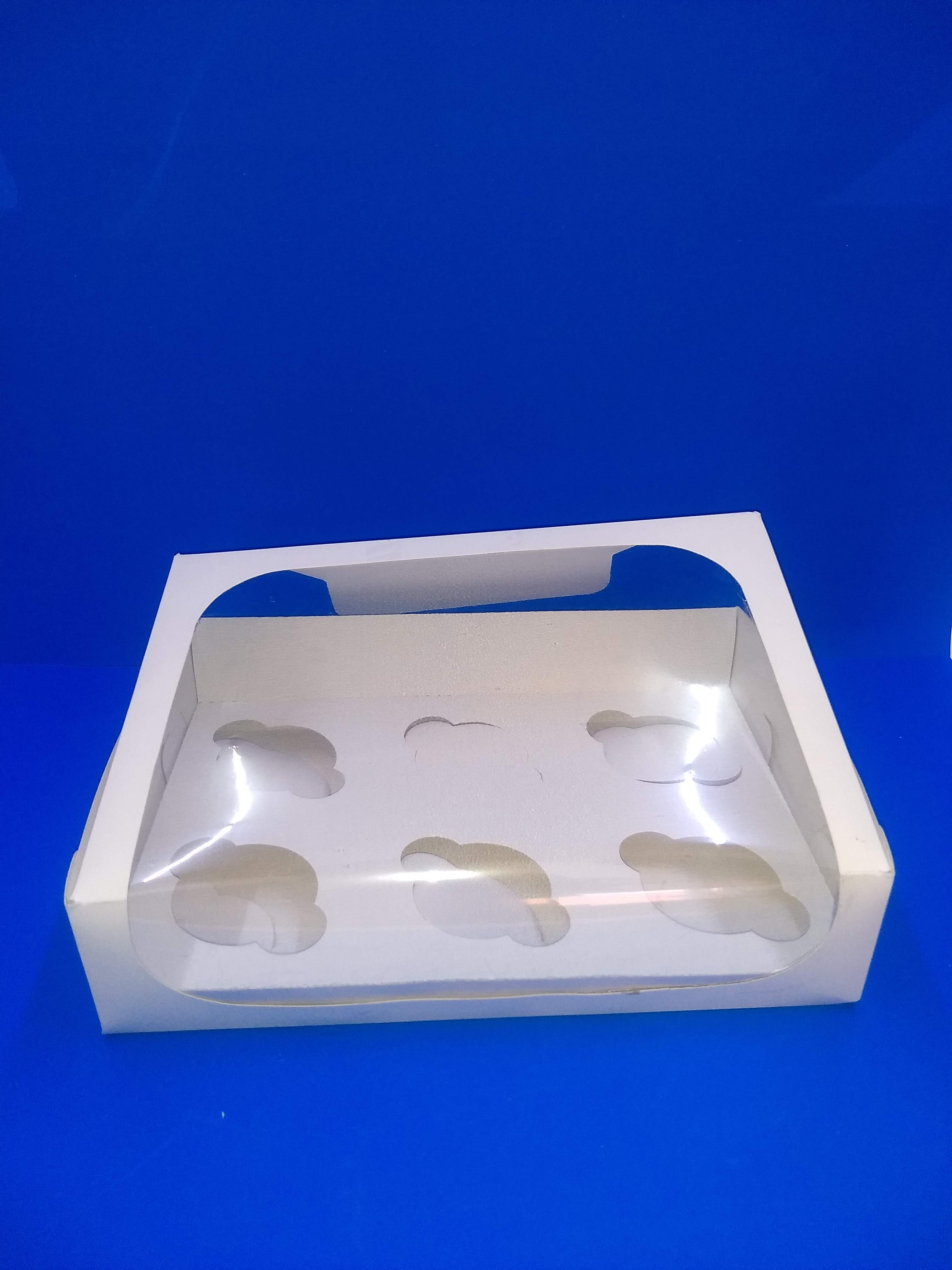 Caja para cupcakes con ventana de acetato 6pz