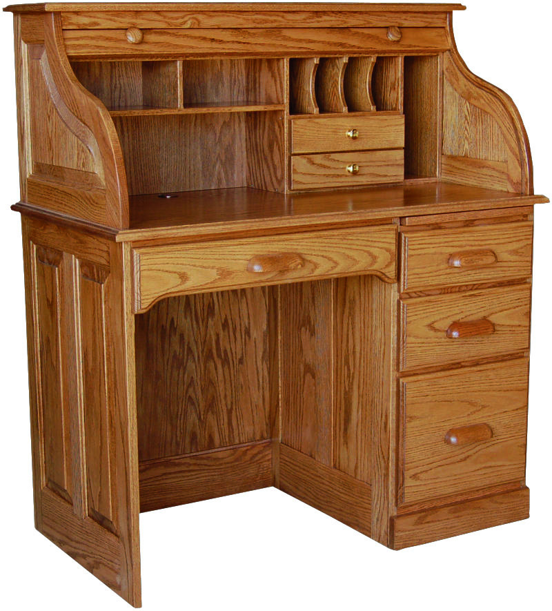 Traditional Single Pedestal Rolltop Desk-#218