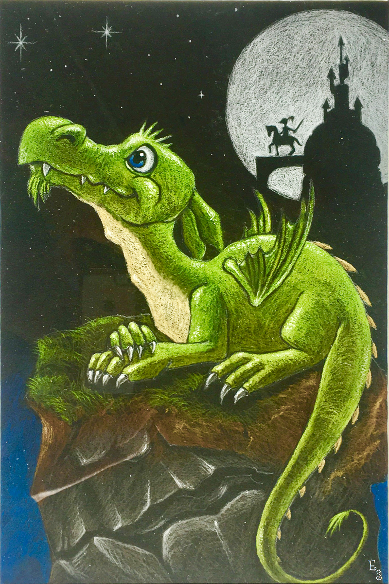 Baby Dragon, 2017
Pastel on Paper
12 in × 16 in