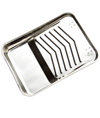 Excelente desempeño con pinturas de aceite, ya que resiste los solventes más agresivos. Fácil de limpiar, evitando la combinación de colores distintos. Incluye ganchos para asegurarse a la escalera.

Presentaciones disponibles:

    REX AP1803 Charola metálica
