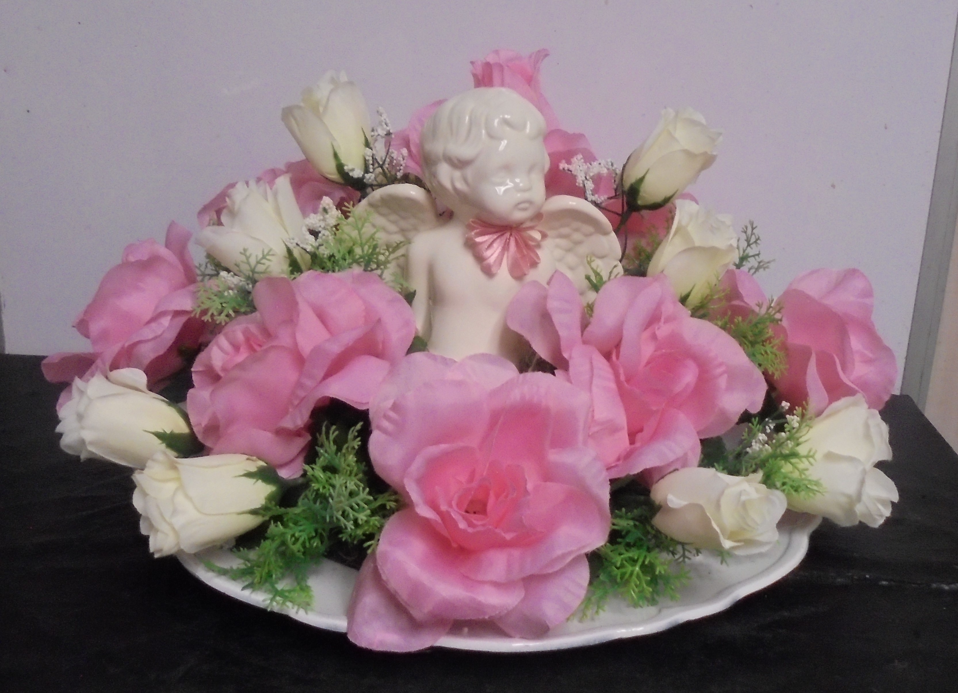 (32) "Silk" Angel Centerpiece
(Pink & Cream)
$42.50