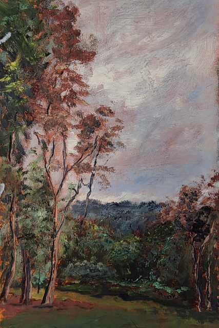 Estevez, Summer Camp, 9" x 6" Oil