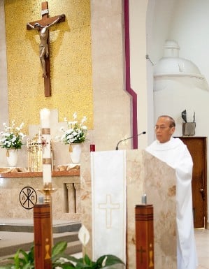 Priest preaching. Priest preaching.