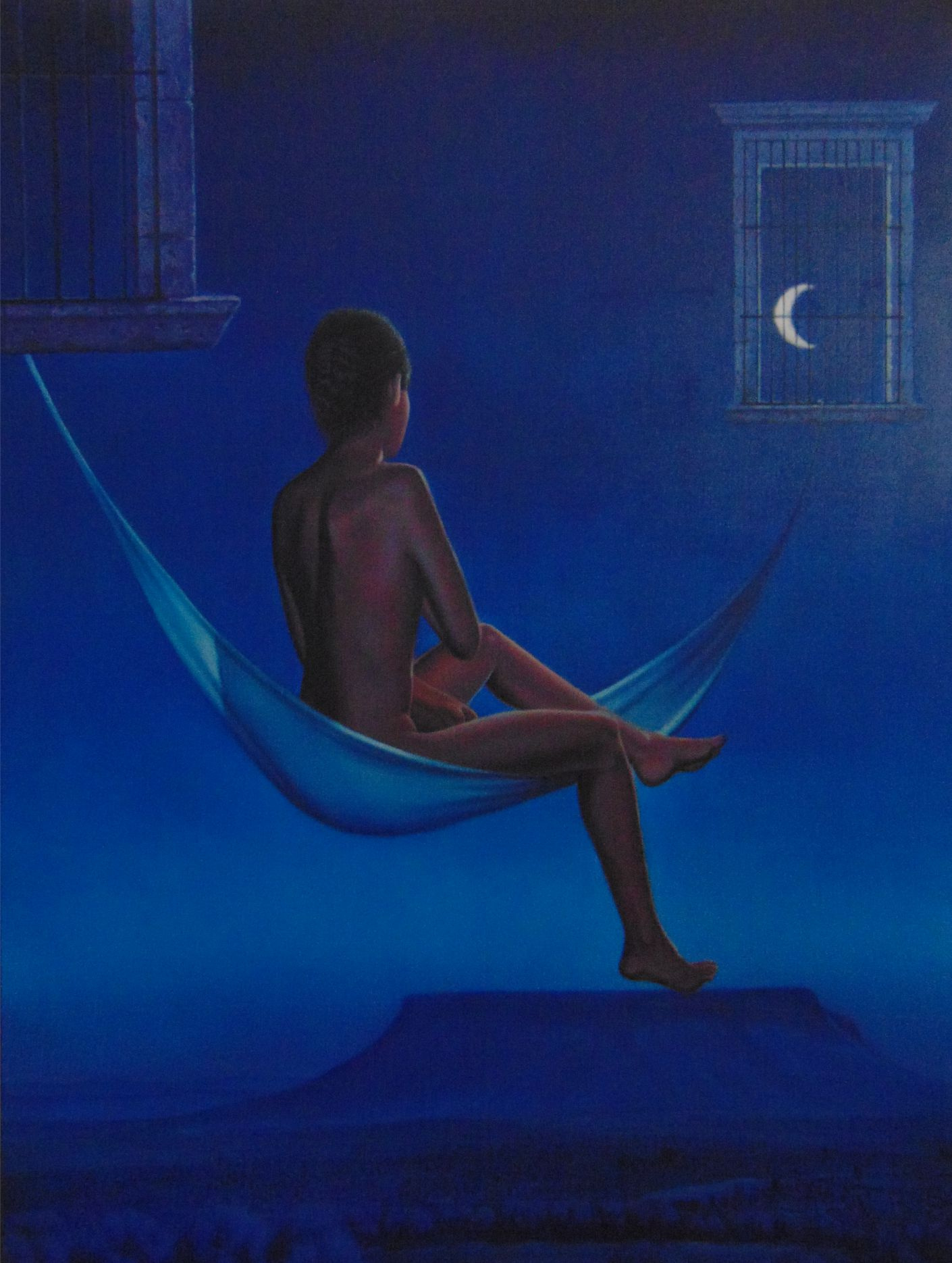 PALABRAS (Fragmento)
Lo que bien sabemos que no podrá ser,
un claro en el bosque y un rayo de luna
cual cómplice 
de una soñada mujer.
Francisco González León
Dimensión: 120 x 90 cms.