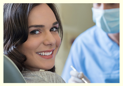 Smiling Woman at Dentist