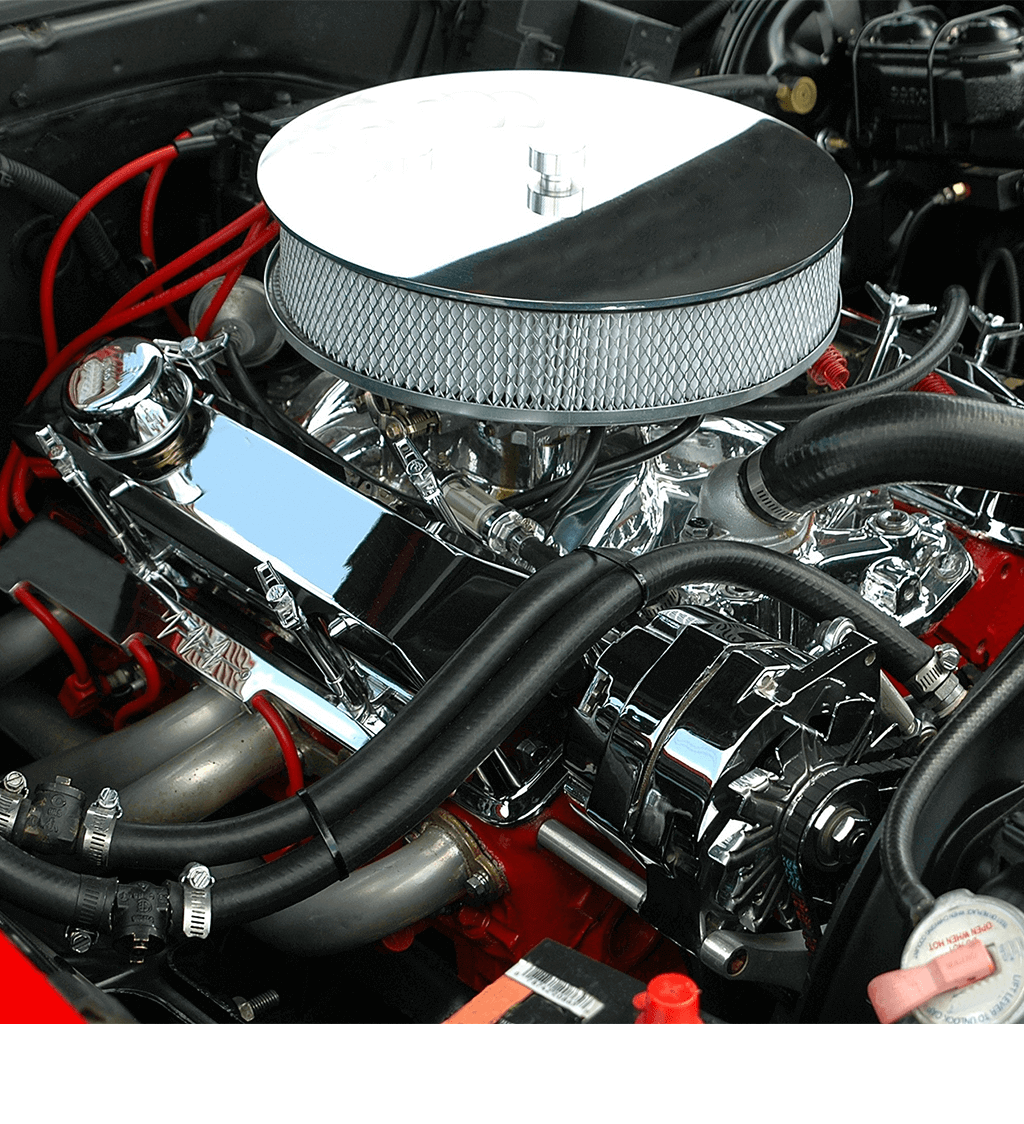 under the hood of a muscle car