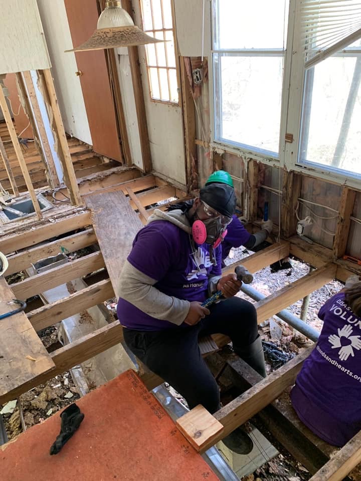DRA finishing taking out the flooring, 2019
