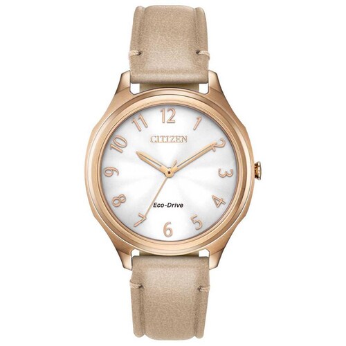 Mujer joven con gafas trabajando en portátil en una oficina moderna, rodeada de plantas y papelería.