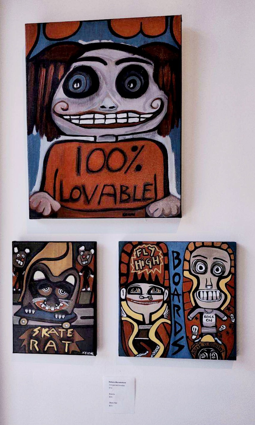 Three pieces hanging for the SKATE SHOW at Vacancy Gallery. 2023