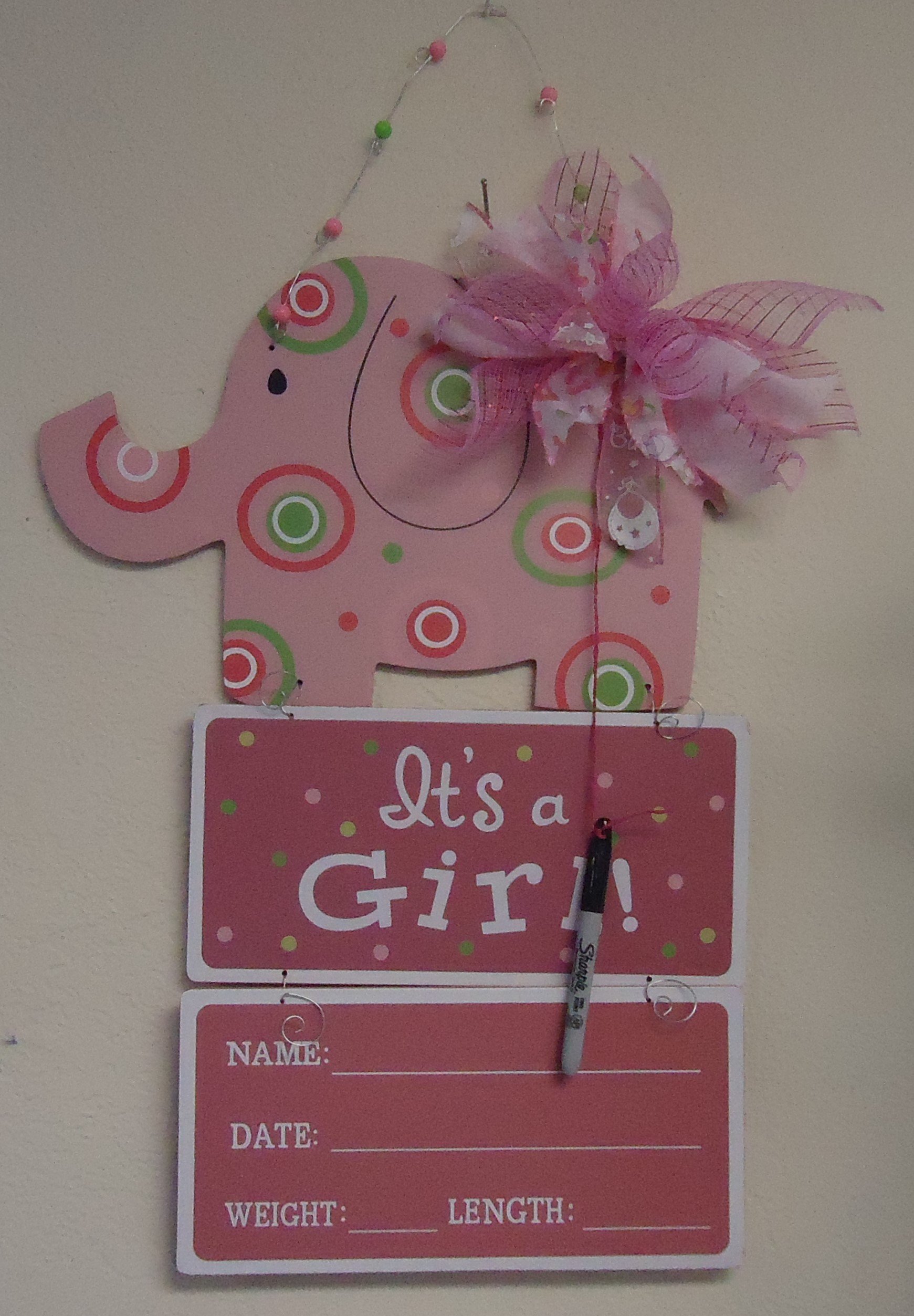 (SORRY OUT OF STOCK!!)
(12)  "Baby Girl"  Keepsake
Door Hanger
$35.00
