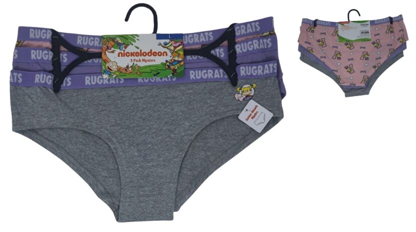 43XB129X1HZA-PNK
3PK LADIES UNDERWEAR 
RUGRATS
S,M,L,XL 
UPC 193159200114
36 CS/PACK
