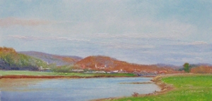 Cumberland, MD from W. Industrial Blvd., 4" x 8" Oil on Panel