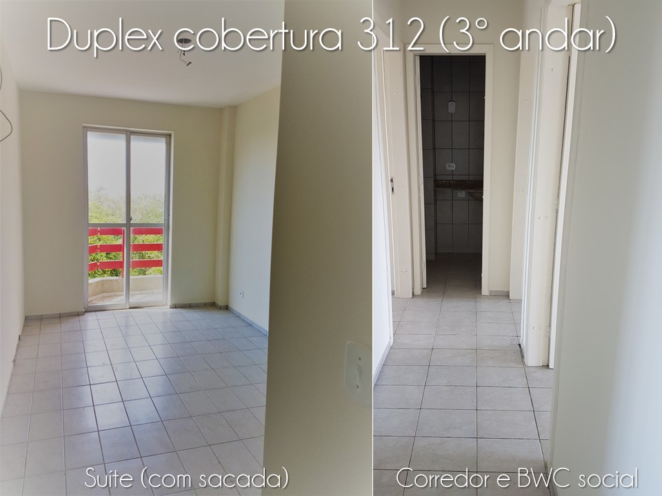 Suíte com sacada e corredor