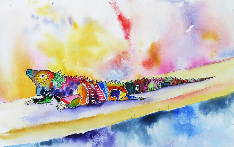 Bernard - Iguana - Watercolour SOLD
