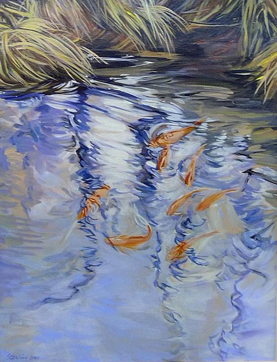 Goldfish  & Grasses 30x36 sold