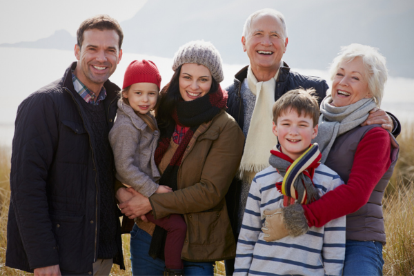 happy multigenerational family