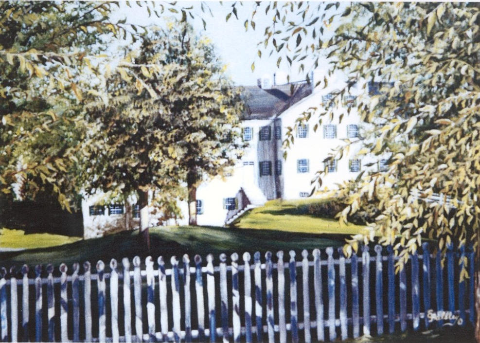 Shaker Series #7: Center Family Dwelling, Acrylic, 20x24   SOLD