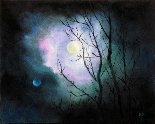 Mystical Moon  8" x 10" Oil on StretchedCanvas  SOLD 