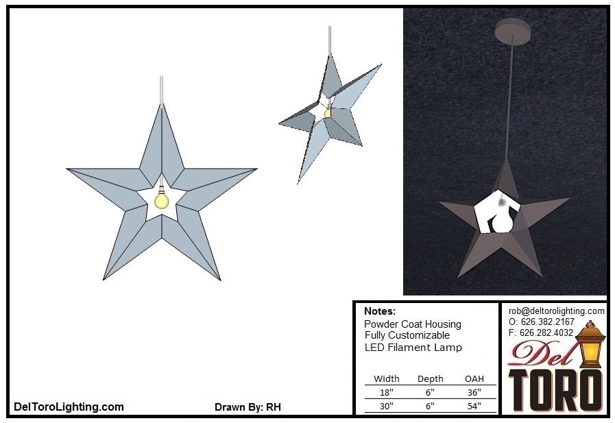 207P-Star 5 Point Pendant
