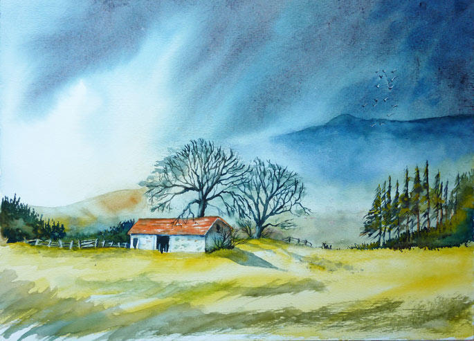 The White Barn ..... Watercolour