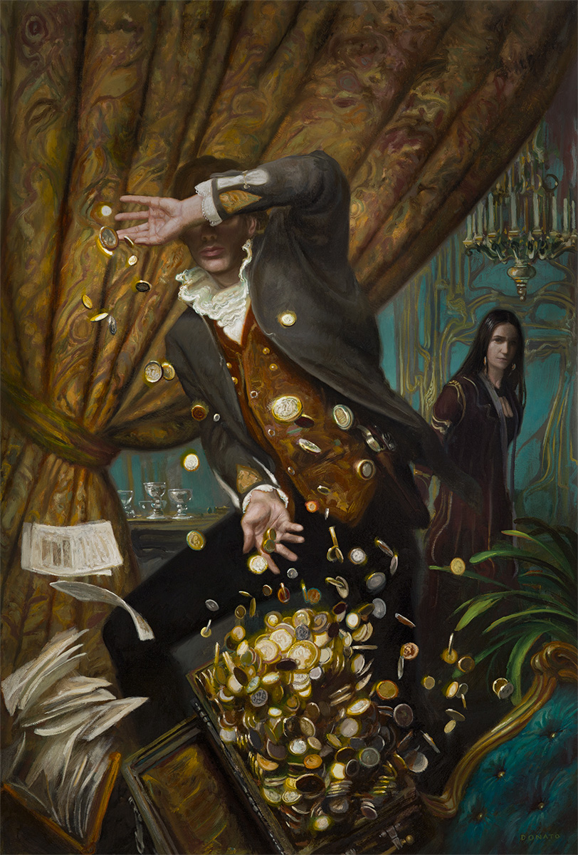 Assassin's Price
27" x 18"  Oil on Panel  2016
cover illustration for the novel by L.E. Modessit, Jr in his Imager's Portfolio series from Tor Books
private collection