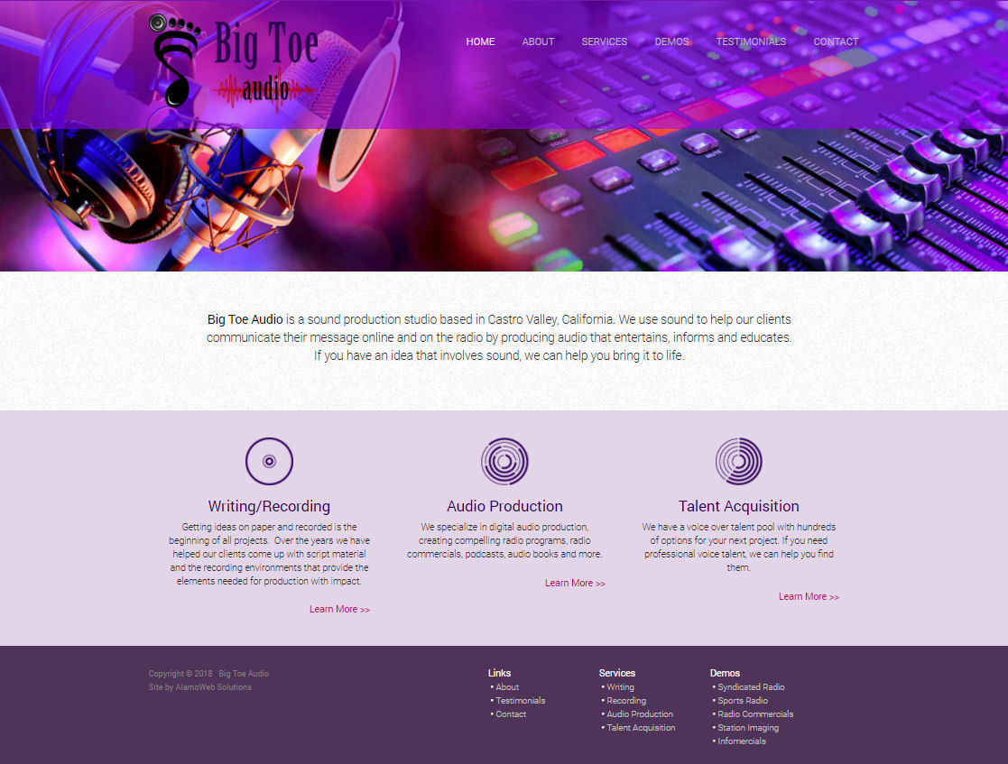 Big Toe Audio Website