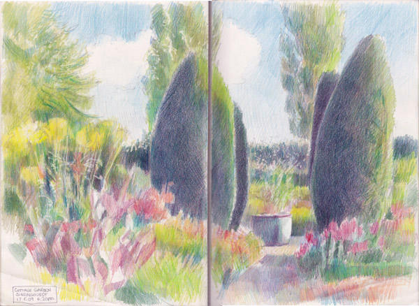 Early evening in August, Cottage Garden, Sissinghurst