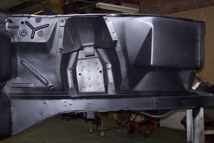 Body is completely blasted inside, out and underneath. Any bad rusted areas are repaired with new panels. 