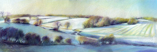 Christmas in Cheshire 
(Coloured Pencils 5" x 15")