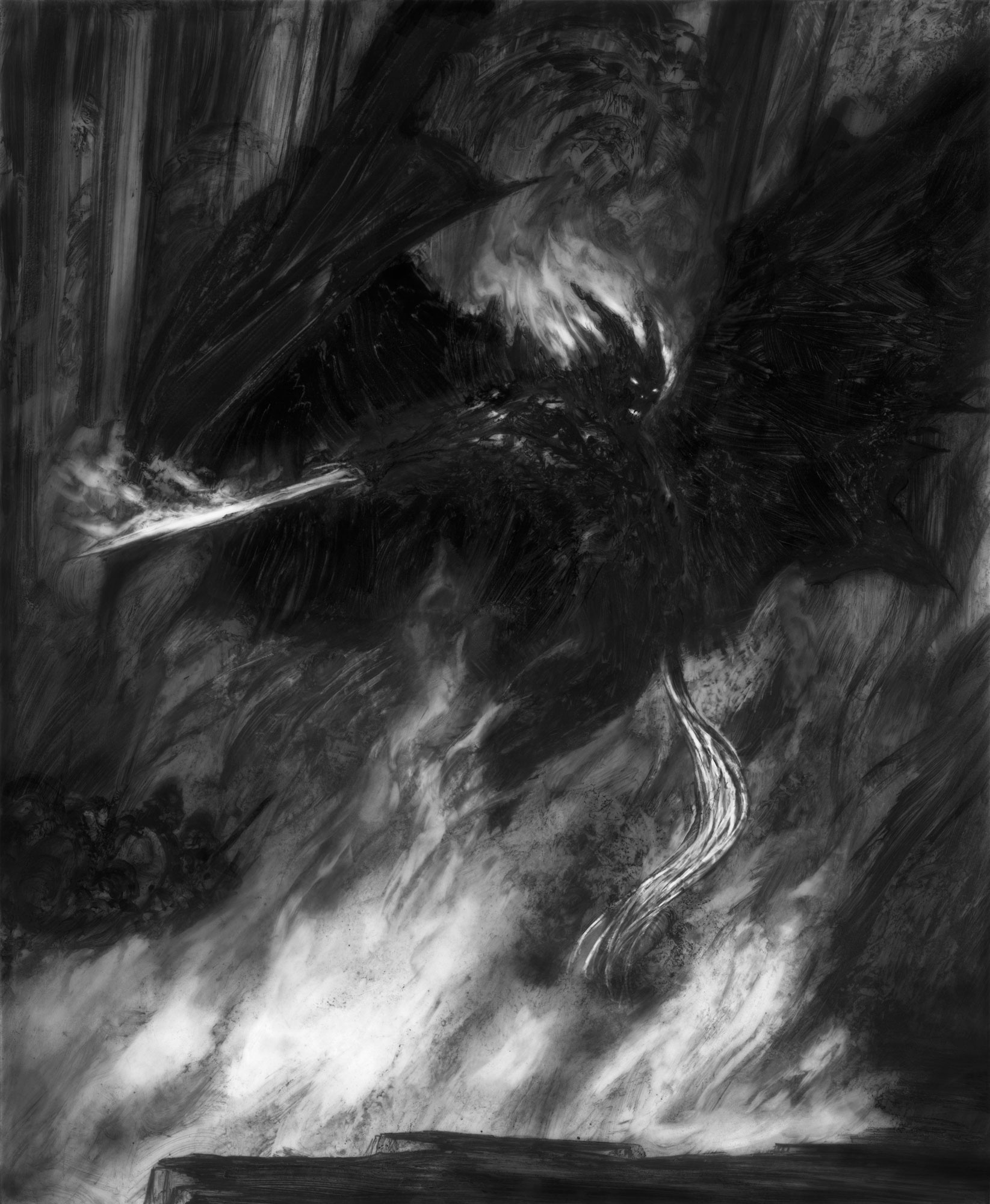 The Balrog of Moria - Chasm
17" x 14" graphite pencil and paint 2019
private collection