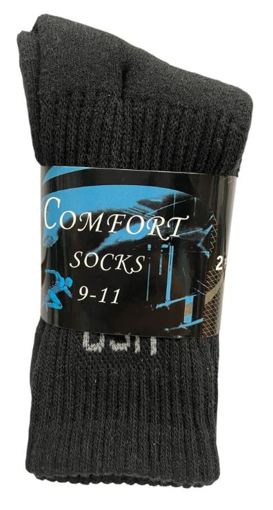 C304 
2PK COMFORT SOCKS  BLACK  USA 9-11
UPC 6135698764386
C404
2PK COMFORT SOCKS CREW  BLACK USA 10-13
UPC 812462030125
80 CS PACK 