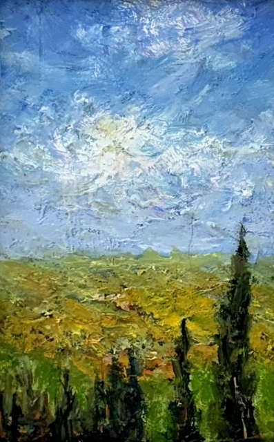 Huang, Billowing Clouds Study, 6" x 4" Oil