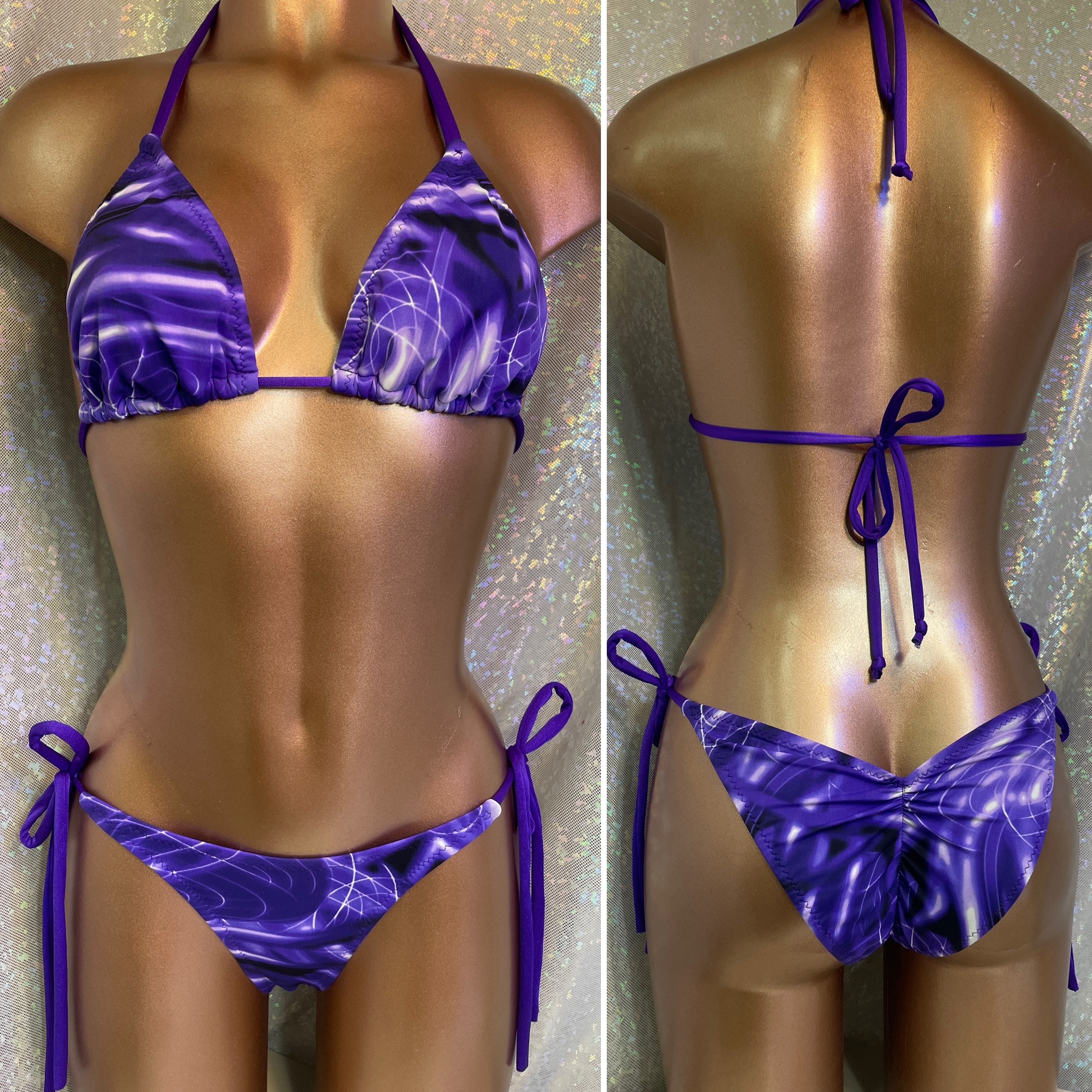 6. 
C slim top
medium tie side scrunch back
Purple swirl fabric
$55
