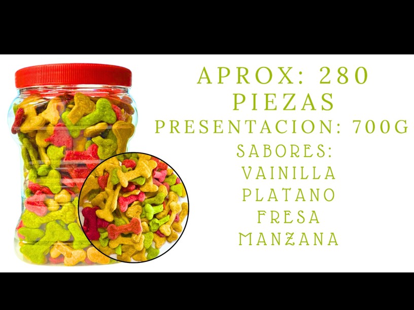 BON617 VITROLERO GALLETAS
 DULCES (VAINILLA-PLATANO-
FRESA-MANZANA) 700G