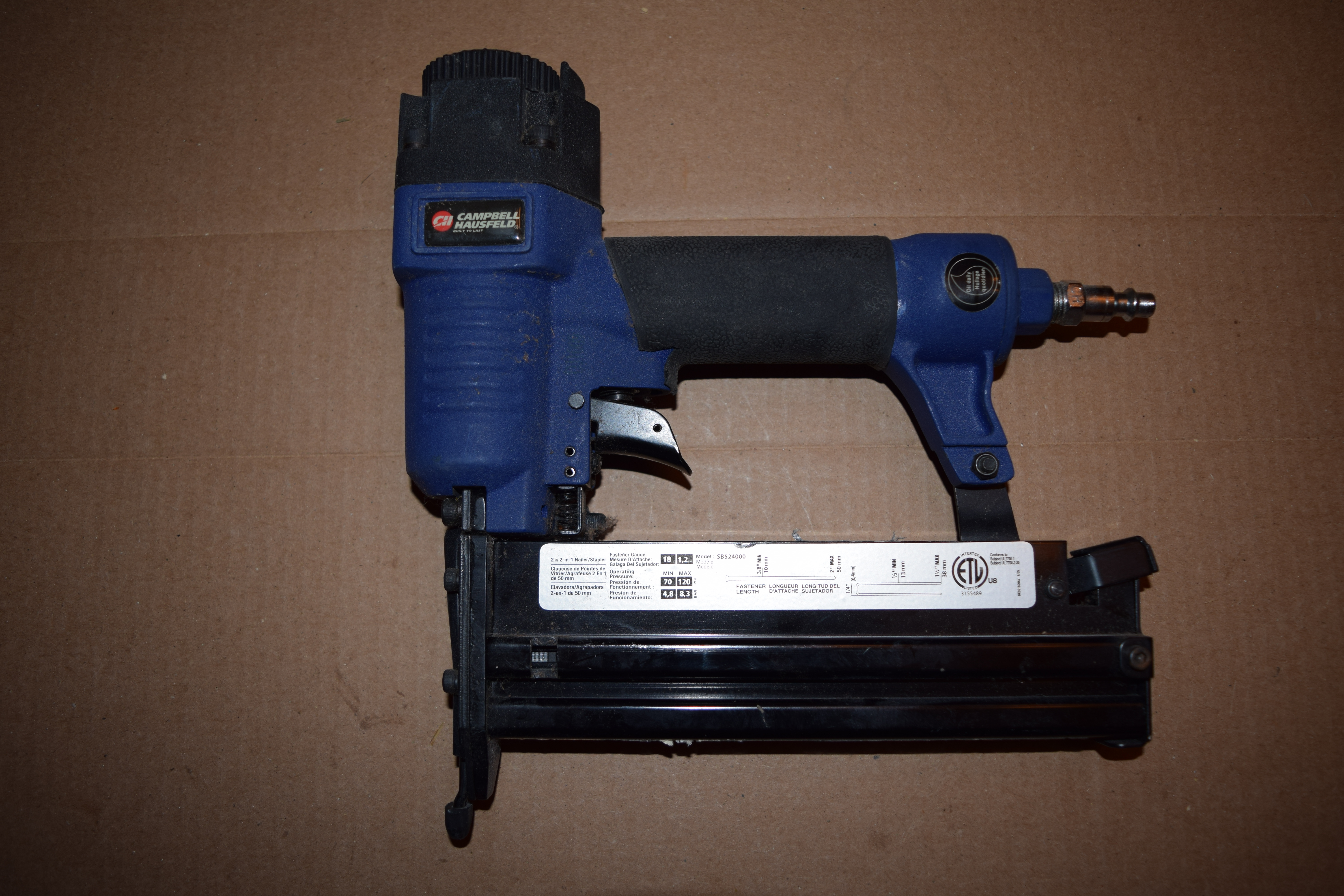 Pneumatic Nailer/Stapler (Model SB524000 by Campbell Hausfeld)