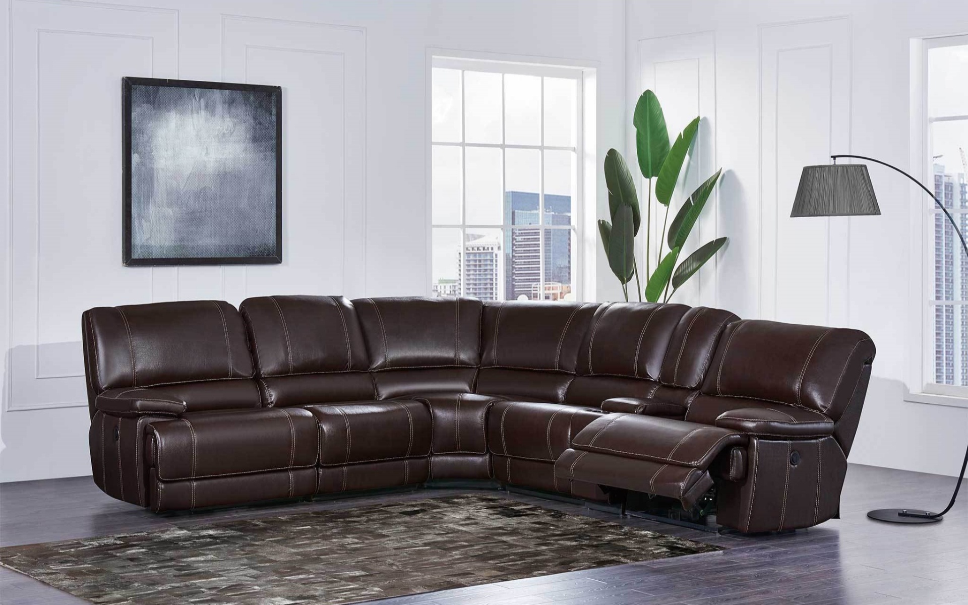(U1953) Agnes Reclining Power Sectional
Includes 3 Recliners
