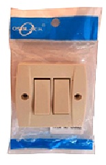 Interruptor Doble Sobreponer Tipo 
ave Beige Cod-19465
